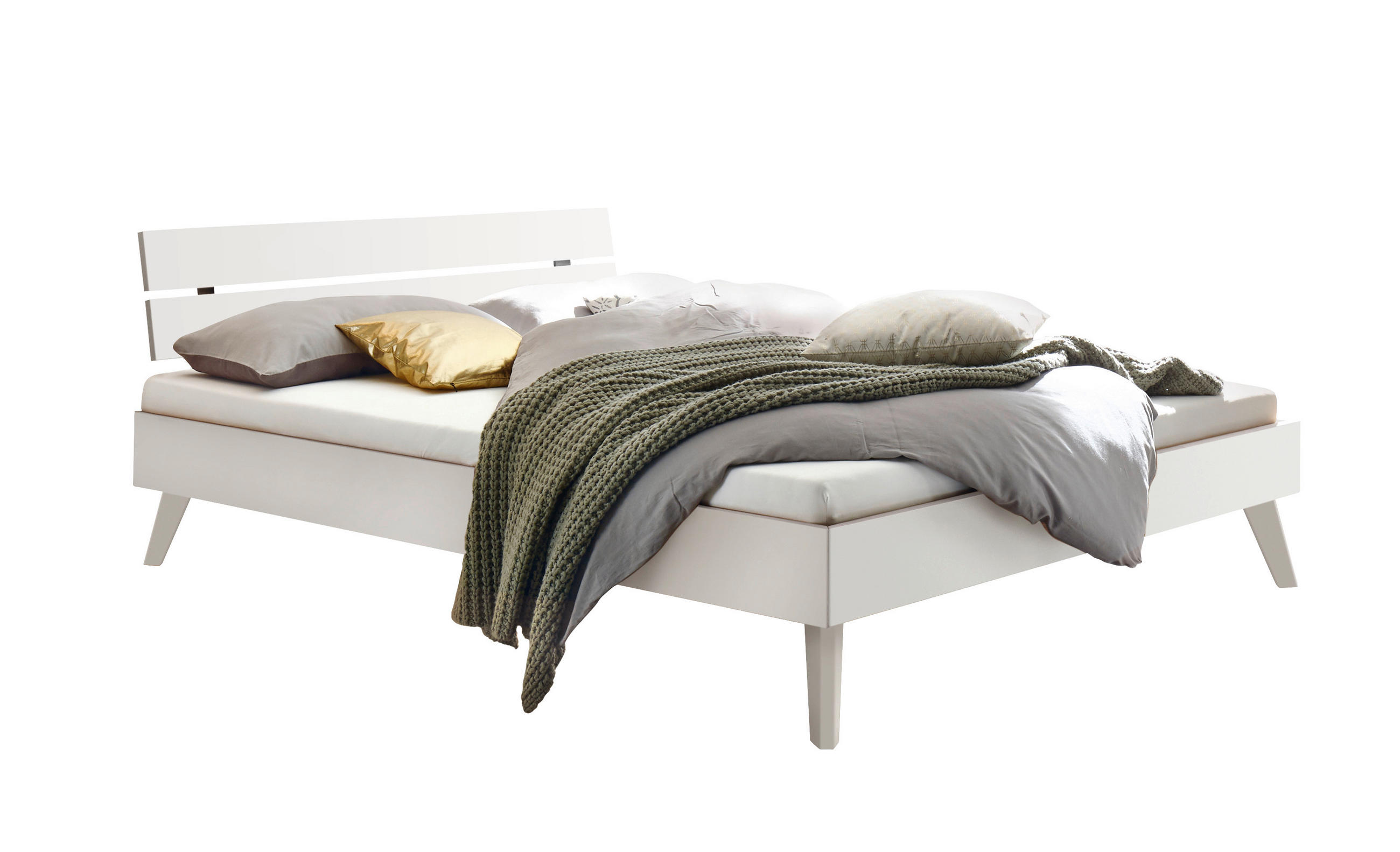 BETT 200/200 cm  Weiss   - Weiss, Design, Holzwerkstoff (200/200cm) - Hasena