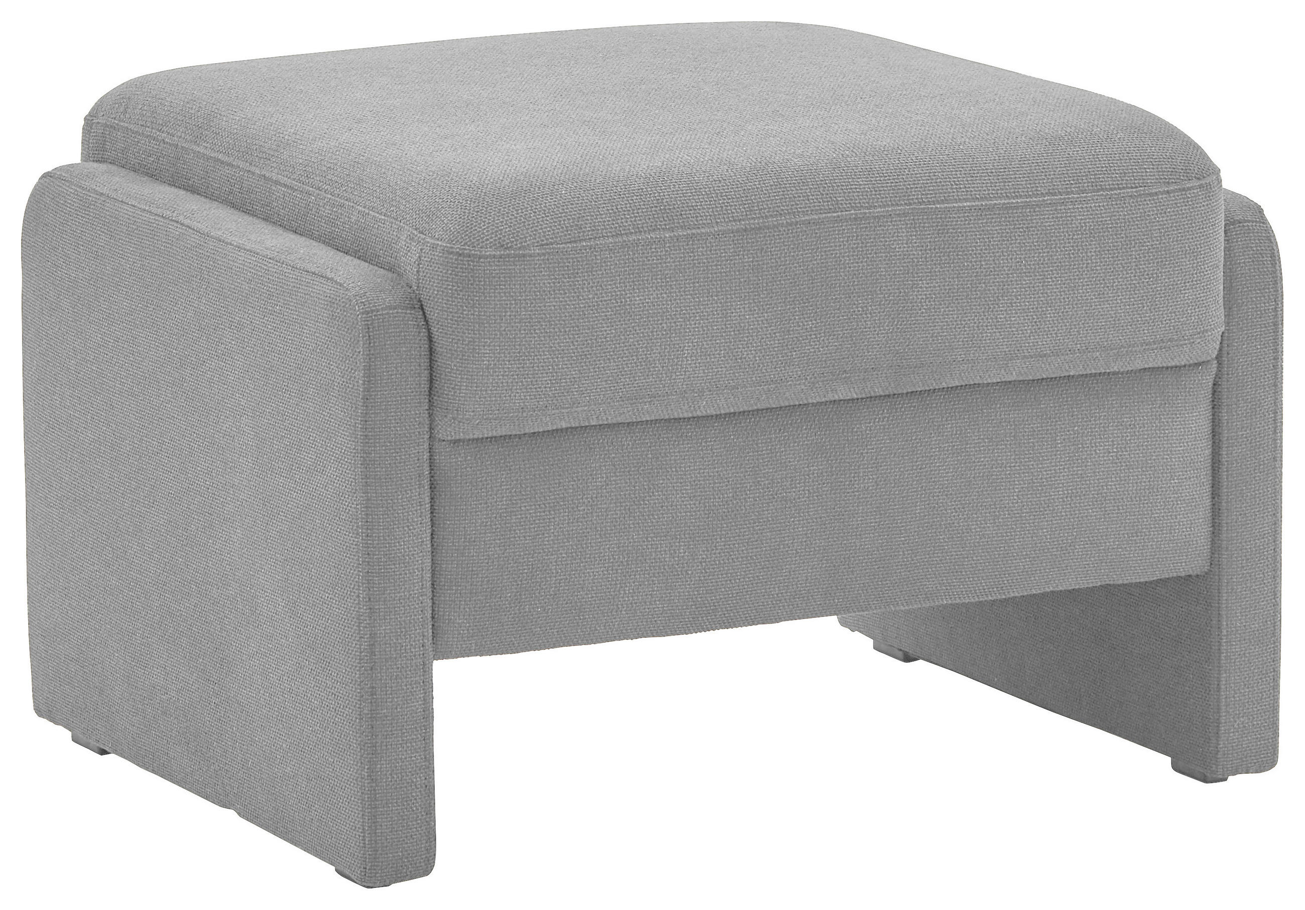 HOCKER in Textil Hellgrau  - Hellgrau/Schwarz, Modern, Kunststoff/Textil (70/47/60cm) - Pure Home Comfort