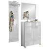 GARDEROBE 3-teilig  in 135/195/37 cm  - Weiss, Design, Glas/Holzwerkstoff (135/195/37cm)