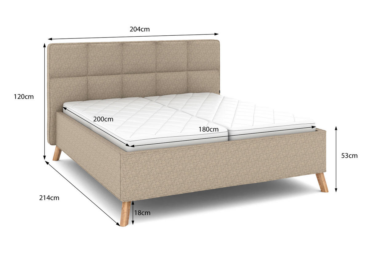 POLSTERBETT Bettkasten, motorische Verstellbarkeit, Fernbedienung, Lattenroste, Matratzen 180/200 cm  in Braun  - Schwarz/Weiß, KONVENTIONELL, Holz/Textil (180/200cm) - Musterring