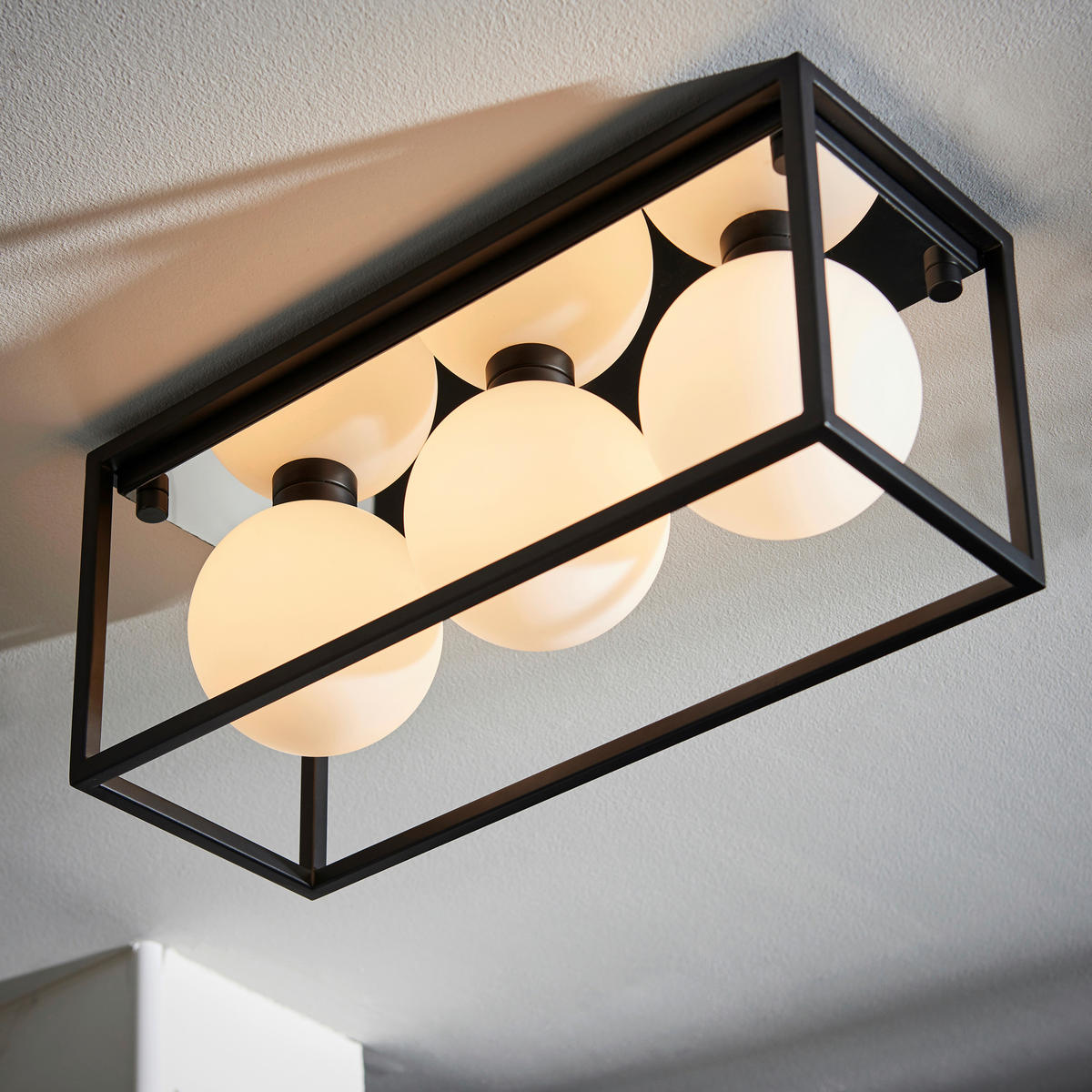 BADEZIMMER-DECKENLEUCHTE    42/16/19,5 cm  - Silberfarben/Opal, KONVENTIONELL, Glas (42/16/19,5cm) - ENDON