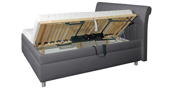 POLSTERBETT Matratze, gepolstertes Kopfteil, Lattenrost, Bettkasten, motorische Verstellbarkeit Anthrazit 200/200 cm  - Anthrazit/Silberfarben, KONVENTIONELL, Holz/Textil (200/200cm) - Esposa