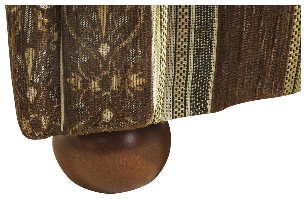 RÉCAMIERE in Chenille Braun, Beige  - Beige/Nussbaumfarben, Design, Holz/Textil (191/83/81cm) - Max Winzer