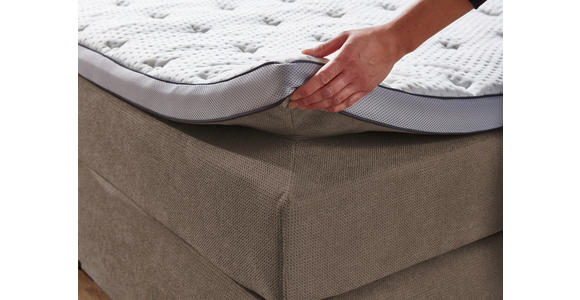 BOXSPRINGBETT 160/200 cm  in Taupe  - Taupe/Schwarz, KONVENTIONELL, Kunststoff/Textil (160/200cm) - Carryhome