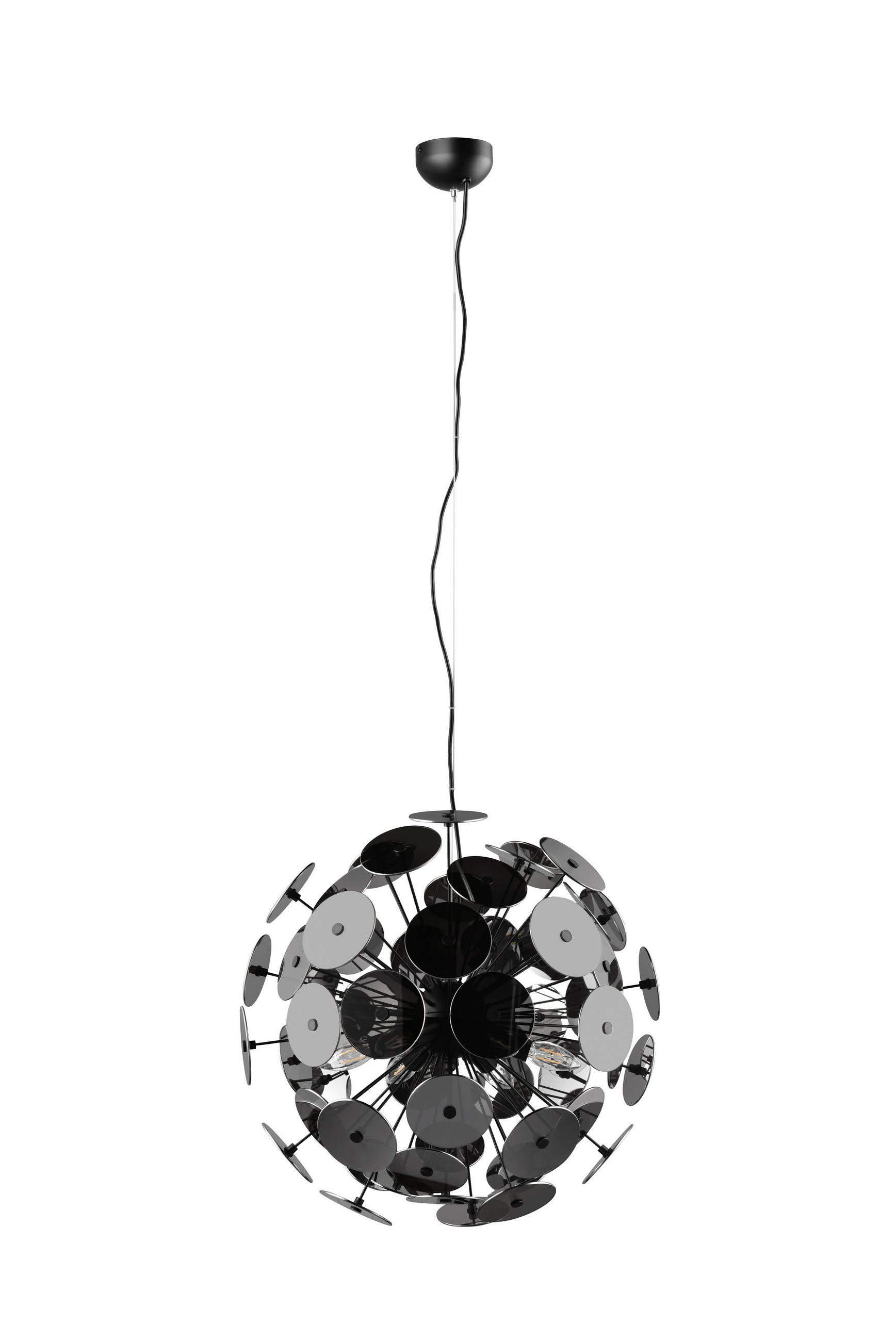 PENDELLEUCHTE 54/150 cm - Chromfarben/Schwarz, Design, Glas/Metall (54/150cm) - Trio Leuchten