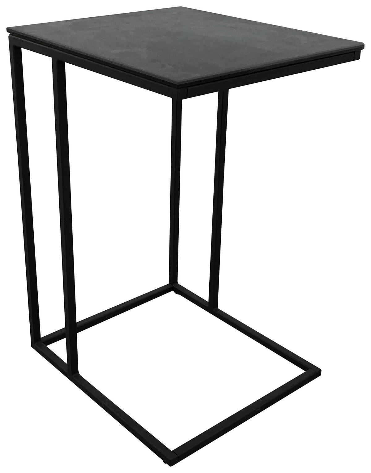 ODKLÁDACÍ STOLEK, černá, tmavě šedá - černá/tmavě šedá, Design, kov/sklo (43/38/63cm) - Carryhome