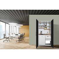 SCHRANKKÜCHE 104/193/67 cm  in Schwarz  - Weiss/Edelstahlfarben, Modern, Holzwerkstoff/Metall (104/193/67cm) - Respekta