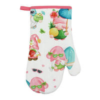 EDÉNYFOGÓ KESZTYŰ rózsaszín, fehér  - rózsaszín/fehér, Basics, textil (30/18/1cm)