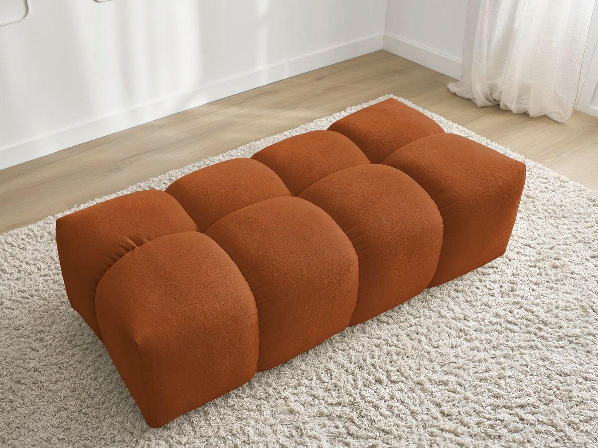 HOCKER EVEREST Struktur Orange  - Schwarz/Orange, MODERN, Kunststoff/Textil (140/70/40cm)