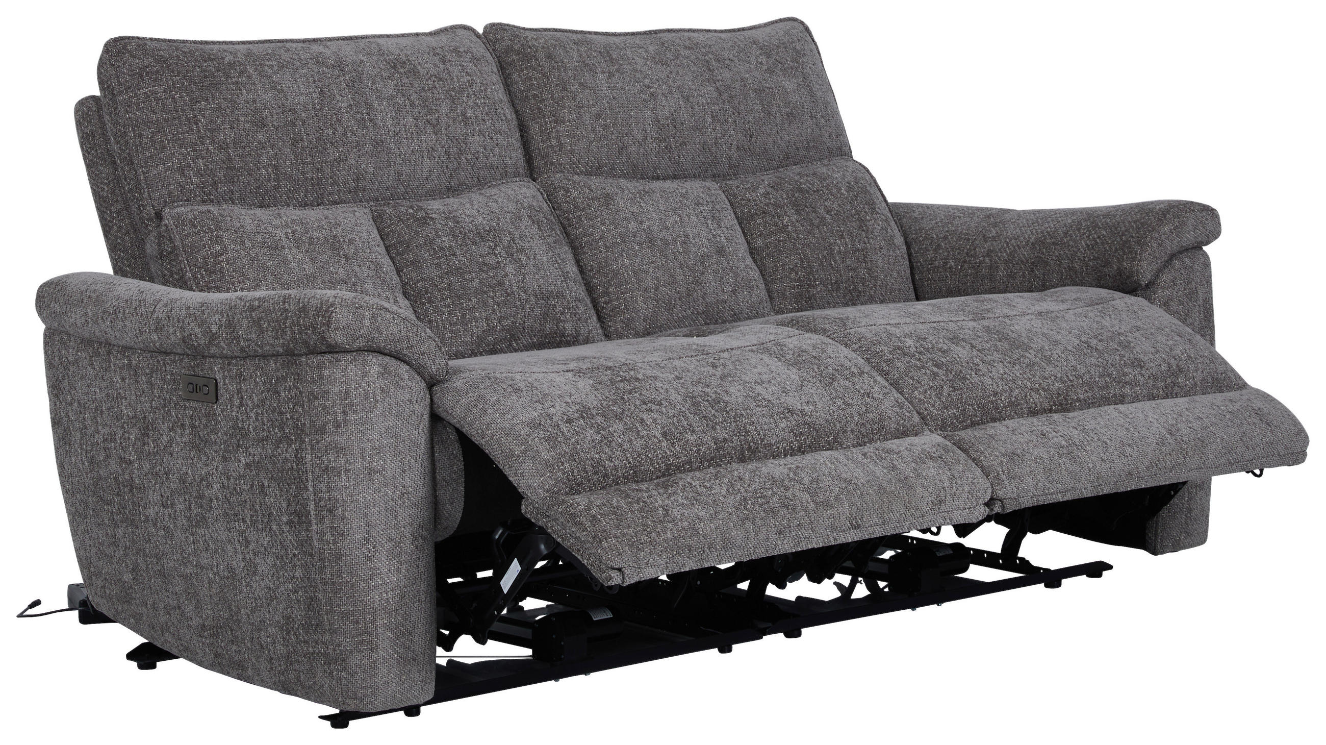 RELAXFÅTÖLJ i trä, metall, textil grå  - grå, Modern, metall/trä (97,8/96,5/102cm)