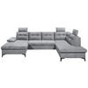 WOHNLANDSCHAFT Grau Webstoff  - Schwarz/Grau, KONVENTIONELL, Kunststoff/Textil (170/324/218cm) - Carryhome