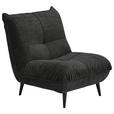 SESSEL in Mikrofaser Schwarz  - Schwarz, KONVENTIONELL, Textil/Metall (89/100/101cm) - Hom`in