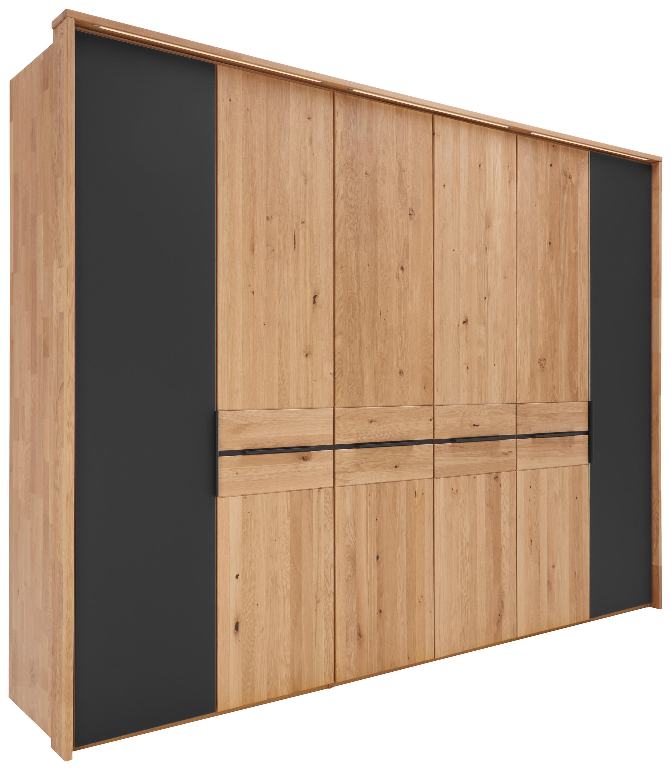 DREHTÜRENSCHRANK  in Schwarz, Eichefarben  - Eichefarben/Schwarz, Basics, Holz/Holzwerkstoff (301,9/223,3/62cm) - Valnatura