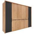 DREHTÜRENSCHRANK  in Schwarz, Eichefarben  - Eichefarben/Schwarz, Basics, Holz/Holzwerkstoff (301,9/223,3/62cm) - Valnatura