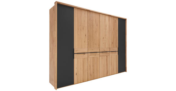 DREHTÜRENSCHRANK  in Schwarz, Eichefarben  - Eichefarben/Schwarz, Basics, Holz/Holzwerkstoff (301,9/223,3/62cm) - Valnatura