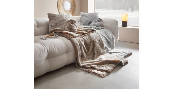 FELLDECKE SILBERFUCHS 150/200 cm - Silberfarben, KONVENTIONELL, Textil/Fell (150/200cm) - Novel