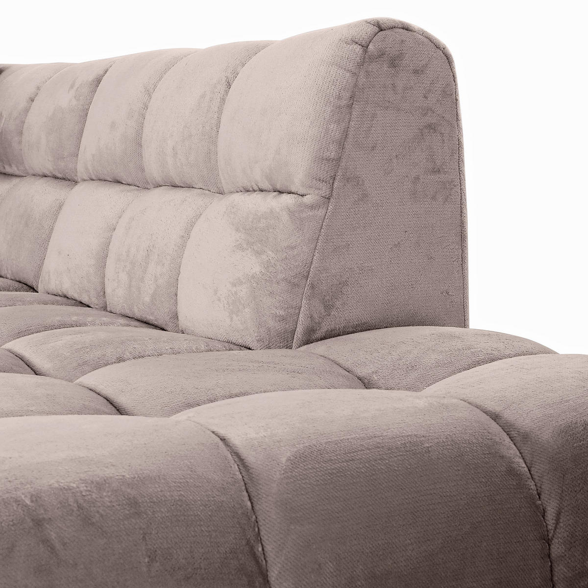 HÖRNSOFFA i plysch beige  - beige/svart, Klassisk, textil/plast (155/282cm) - MID.YOU