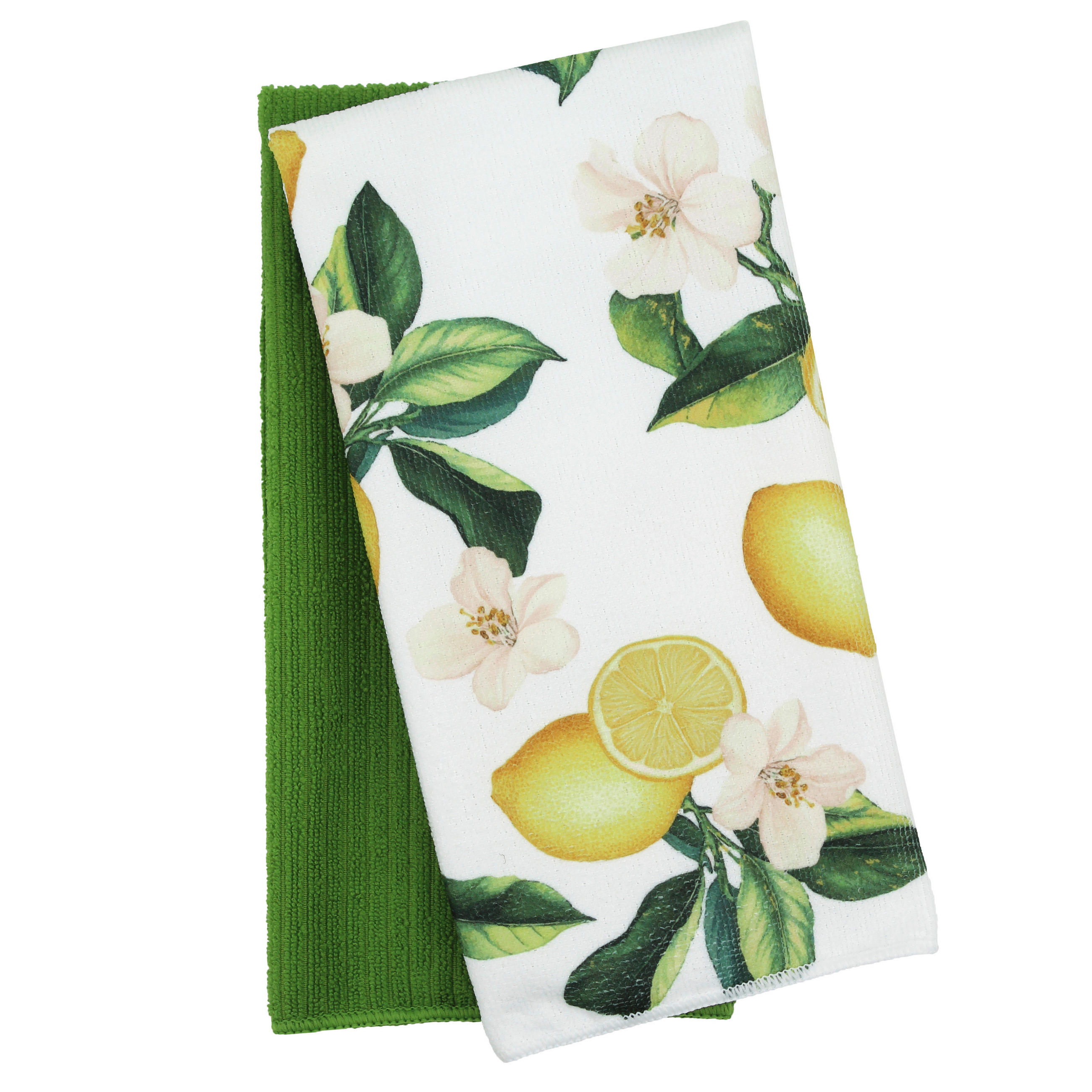 KONYHAI KÉZTÖRLŐ sárga, zöld  - sárga/zöld, Basics, textil (63/38/1cm)