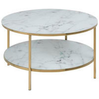 SOFFBORD i metall, glas 80/80/45 cm  - vit/guldfärgad, Trend, metall/glas (80/80/45cm) - Best Price