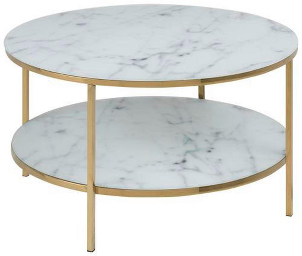 SOFFBORD i metall, glas 80/80/45 cm  - vit/guldfärgad, Trend, metall/glas (80/80/45cm) - Best Price