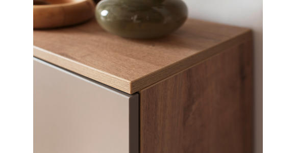 SCHUHSCHRANK 120/120/38 cm  - Eichefarben/Silberfarben, Basics, Holzwerkstoff/Kunststoff (120/120/38cm) - Moderano