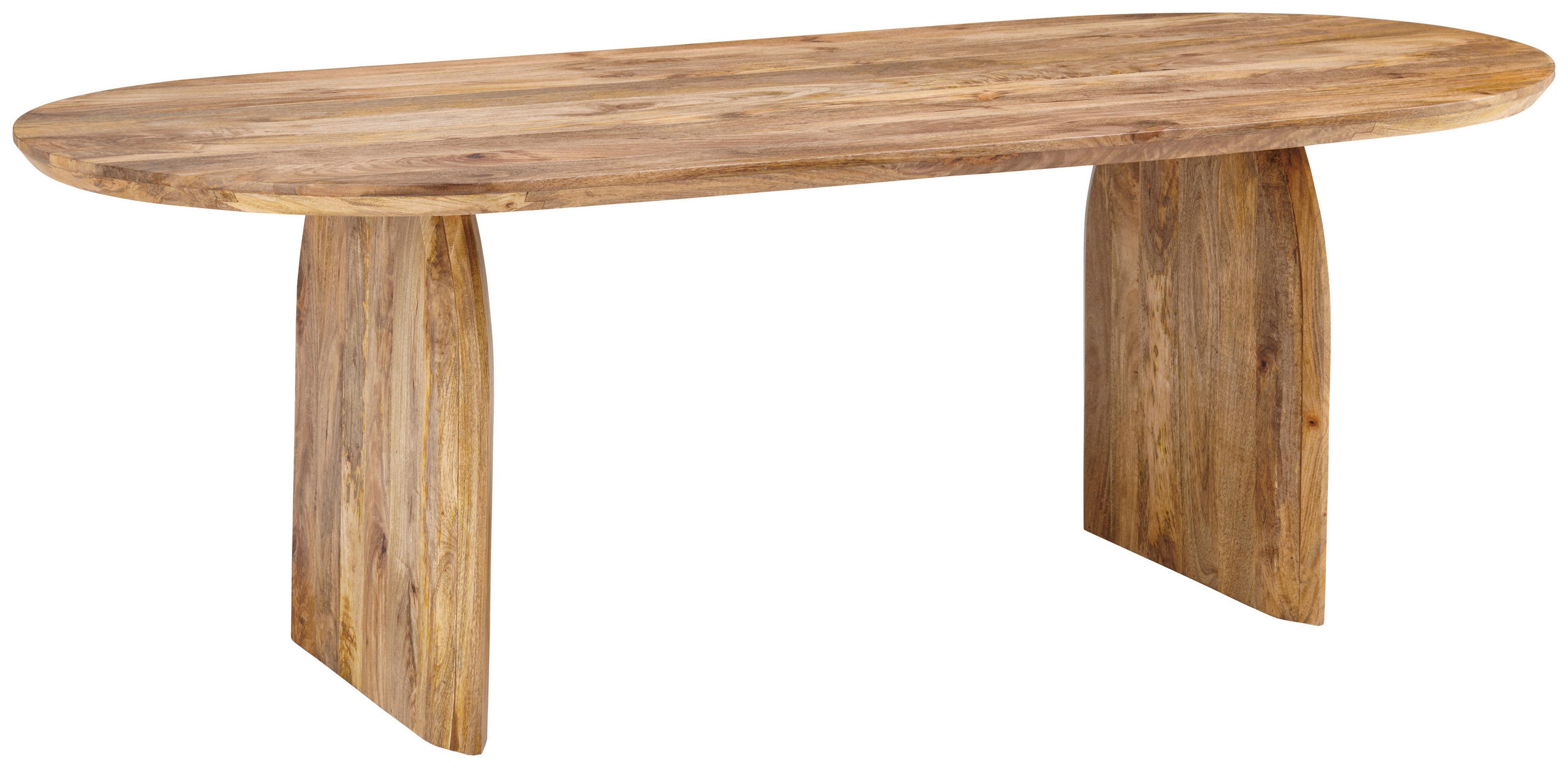 ESSTISCH Mangoholz teilmassiv oval Naturfarben  - Naturfarben, MODERN, Holz (220/76/100cm) - MID.YOU