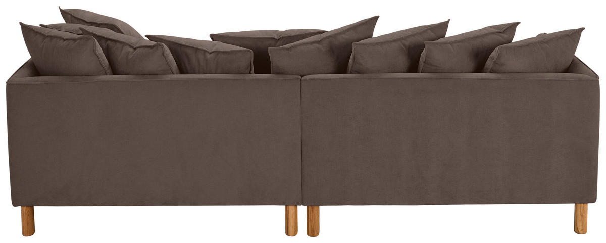 ECKSOFA Braun Chenille  - Buchefarben/Braun, KONVENTIONELL, Holz/Textil (276/162cm) - Carryhome