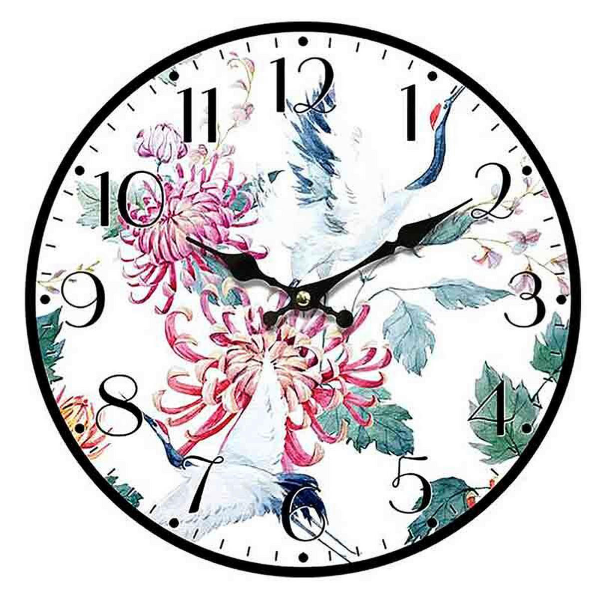 NÁSTENNÉ HODINY biela, pink 34 cm - pink/biela, Design, kompozitné drevo (34cm)