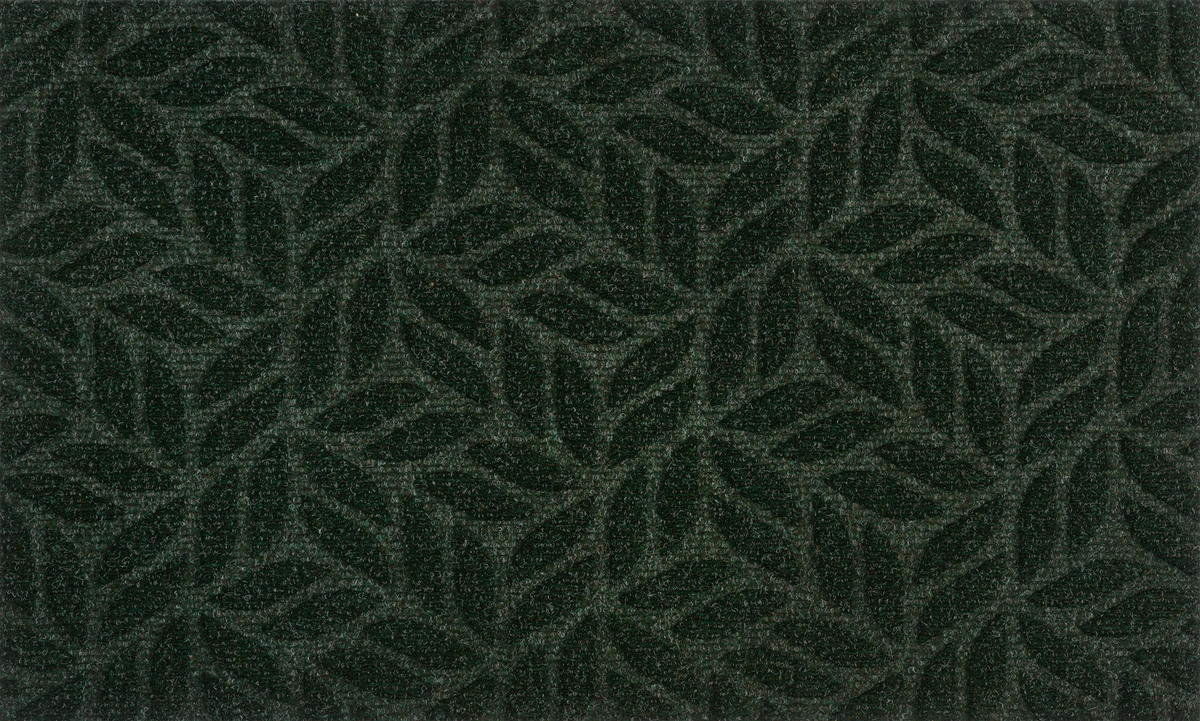 FUßMATTE 45/75 cm Leaves midnight green  - Grün, KONVENTIONELL, Kunststoff/Textil (45/75cm) - wash+dry