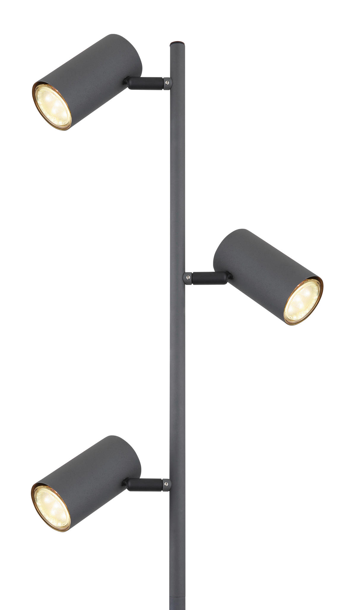 STEHLEUCHTE 25/23/154 cm    - Graphitfarben/Naturfarben, Design, Metall (25/23/154cm) - Globo