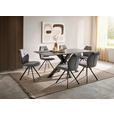 ESSTISCH in Metall, Glas, Keramik 180/90/76 cm  - Schwarz/Grau, Design, Glas/Keramik (180/90/76cm) - Novel