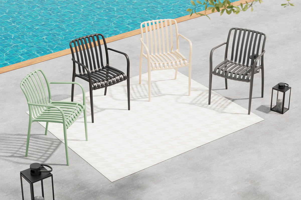 STAPELSESSEL - Grau, Modern, Kunststoff (55/81/57cm) - Ambia Garden