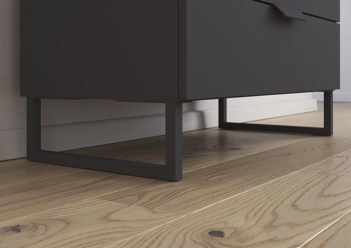 KOMMODE  in 80/92/42 cm  - Dunkelgrau, Design, Holzwerkstoff/Metall (80/92/42cm) - Carryhome