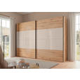 SCHWEBETÜRENSCHRANK 200/222/68 cm 2-türig Eiche Artisan, Elfenbein  - Elfenbein/Schwarz, Design, Glas/Holzwerkstoff (200/222/68cm) - Dieter Knoll