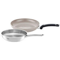 PFANNENSET Ceratal Classic + Pure Aluminium, Edelstahl 2-teilig  - Edelstahlfarben/Beige, Basics, Metall - Fissler