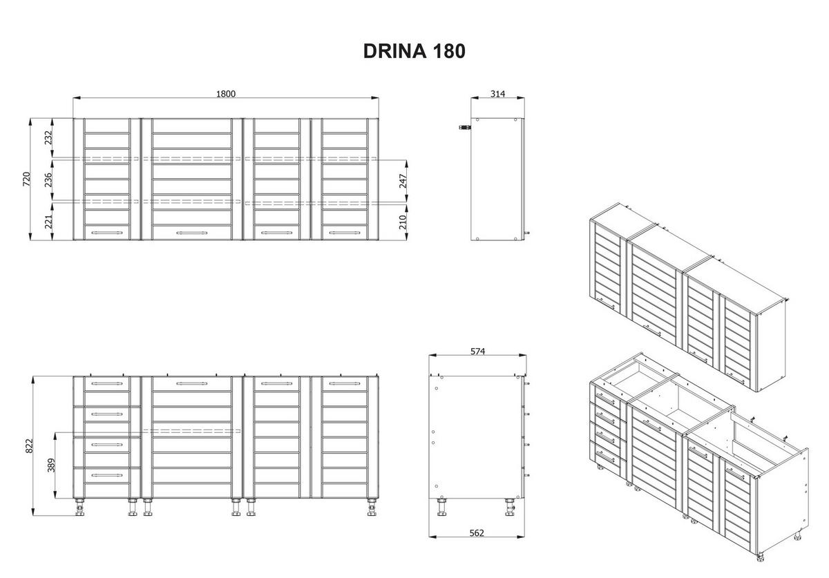 KONYHABLOKK GÉPEK NÉLKÜL  - fekete/homokszínű, Basics, faalapú anyag/fém - Carryhome