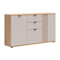 SIDEBOARD  150,5/87/40 cm 3 Schublade(n)  - Kaschmir/Schwarz, MODERN, Holzwerkstoff/Kunststoff (150,5/87/40cm) - Milino
