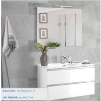 KUPAONICA  bijela  - bijela/bijela visoki sjaj, staklo/drvni materijal (80/51/46cm) - Italstyle