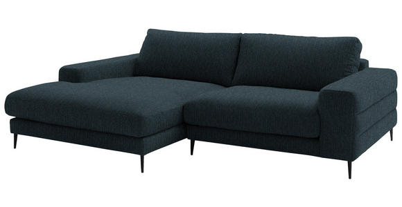 ECKSOFA  in Flachgewebe Petrol  177/253 cm  - Petrol/Schwarz, Design, Textil/Metall (177/253cm) - Dieter Knoll