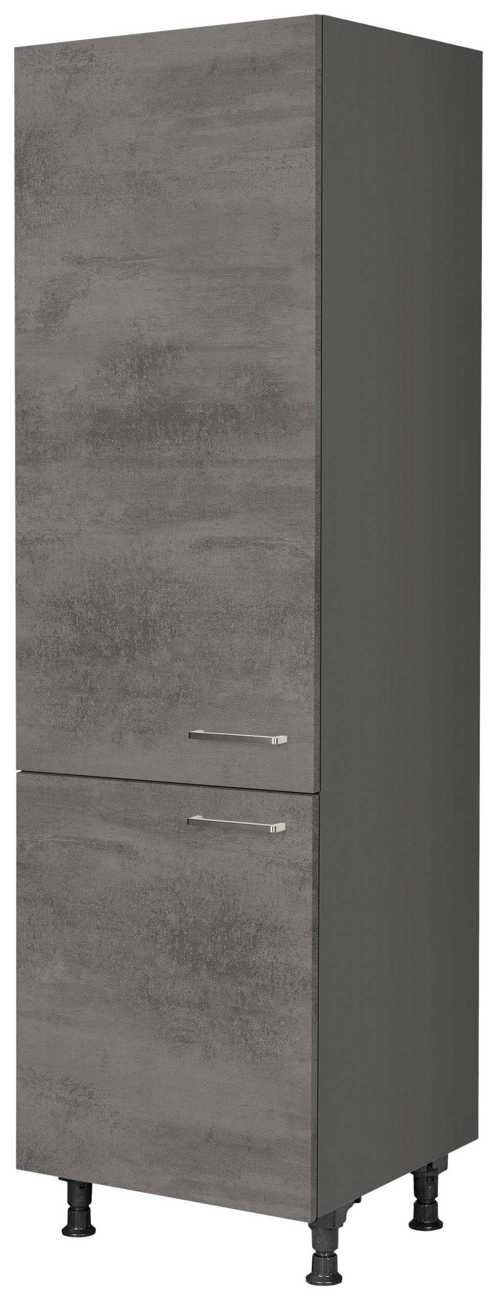 GERÄTEUMBAUSCHRANK 60/216,6/58 cm  in Schieferfarben  - Schieferfarben/Edelstahlfarben, MODERN, Holzwerkstoff/Metall (60/216,6/58cm) - Nobilia