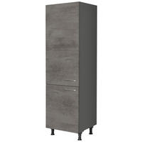 GERÄTEUMBAUSCHRANK 60/216,6/58 cm  Schieferfarben  - Schieferfarben/Edelstahlfarben, Modern, Holzwerkstoff/Metall (60/216,6/58cm) - Nobilia