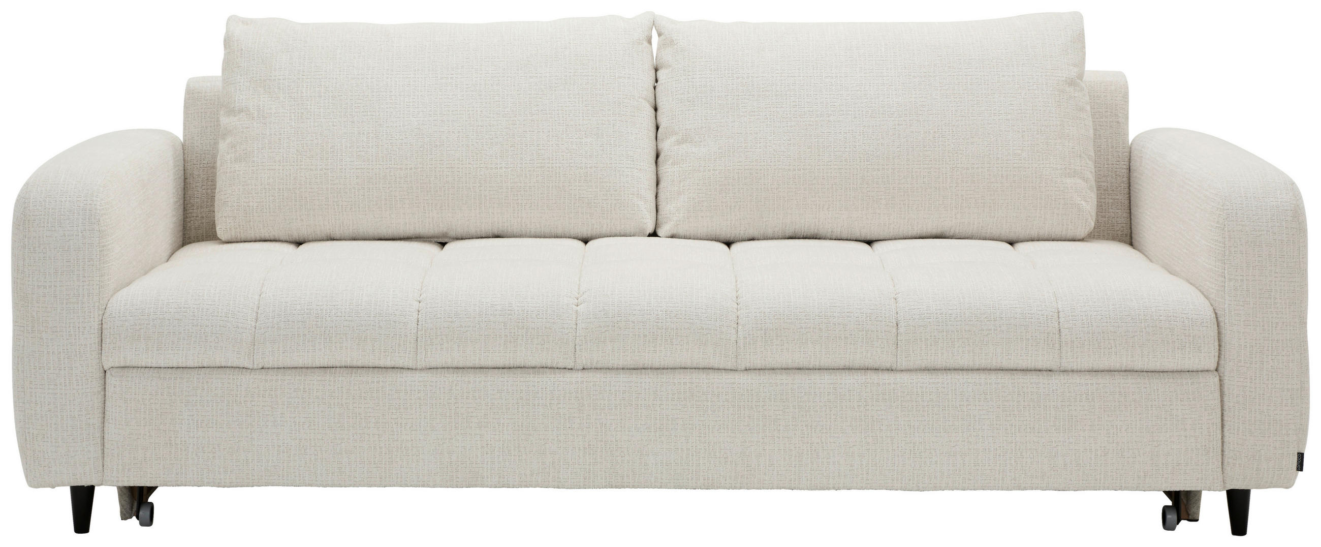 SCHLAFSOFA Flachgewebe Perlmutt  - Perlmutt/Schwarz, MODERN, Holz/Textil (236/88/101cm) - Lomoco