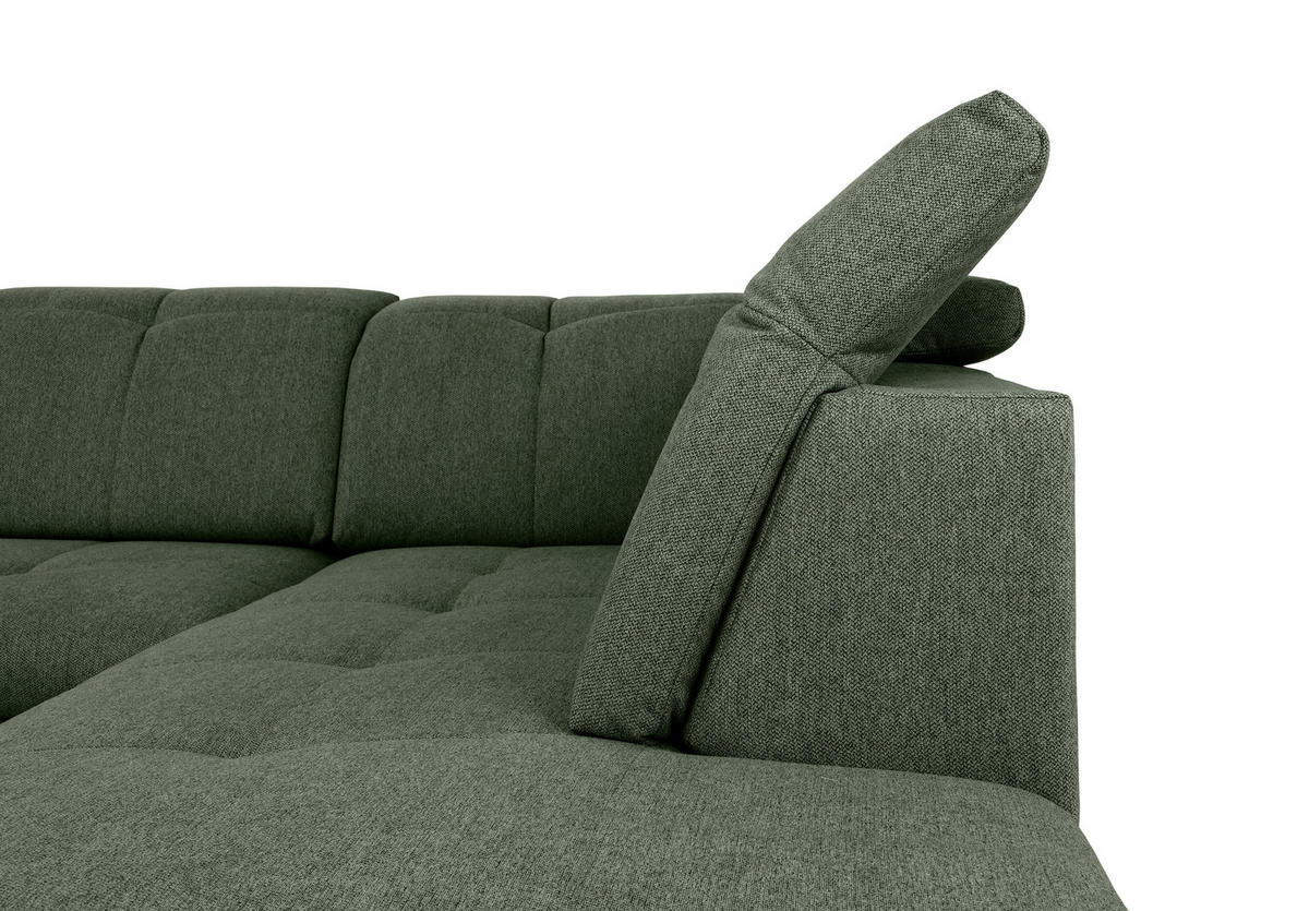 WOHNLANDSCHAFT Grün  - Grau/Grün, Design, Textil/Metall (173/328/215cm) - MID.YOU