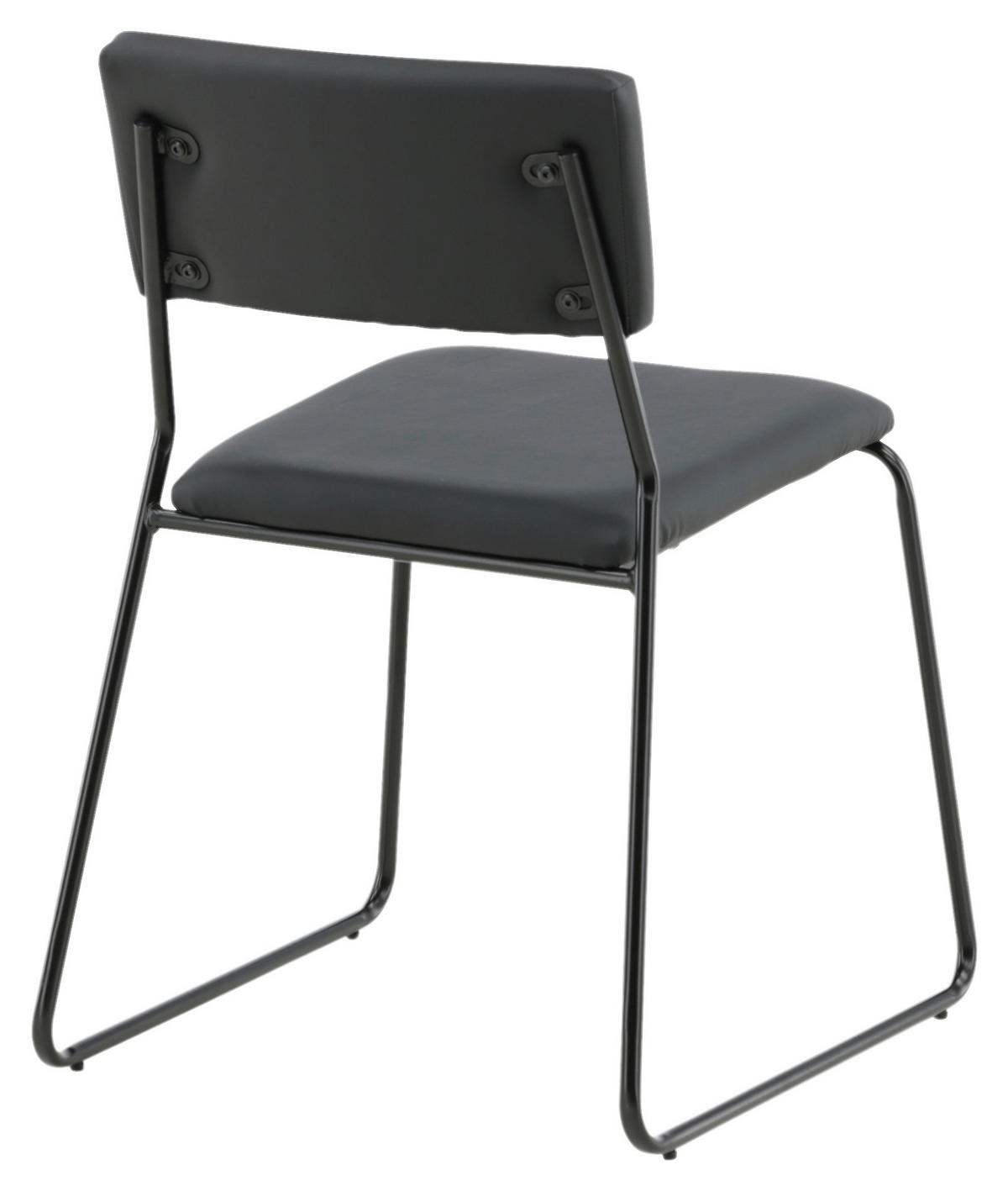 STOLSET 2 styck stål läderimitation (vegan)  - svart, Design, metall/textil (40/76/52cm) - Livetastic