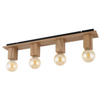 DECKENLEUCHTE    80/10/13,5 cm  - Dunkelbraun/Schwarz, Basics, Holzwerkstoff/Metall (80/10/13,5cm) - Globo