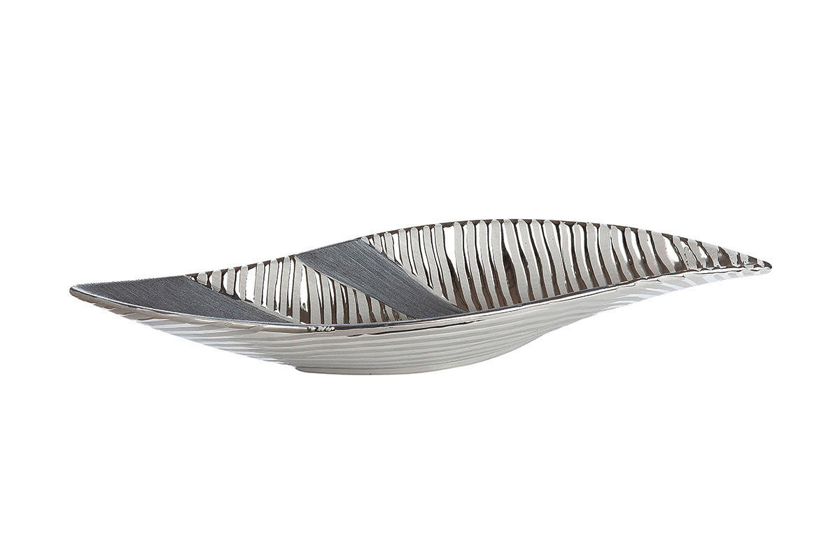 DEKOSCHALE - Silberfarben, Basics, Keramik (41,5/5,5/14cm)