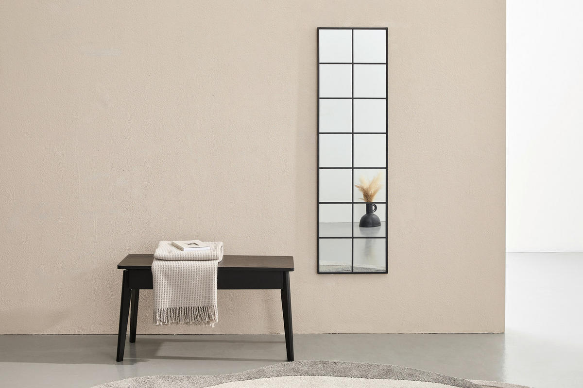 WANDSPIEGEL 40/140/1,6 cm    in rechteckig  - Schwarz, Trend, Glas/Holzwerkstoff (40/140/1,6cm) - Carryhome