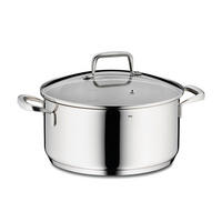 BRATENTOPF Flavoria 4,6 l  - Transparent/Silberfarben, KONVENTIONELL, Glas/Metall (24/12cm) - Kela