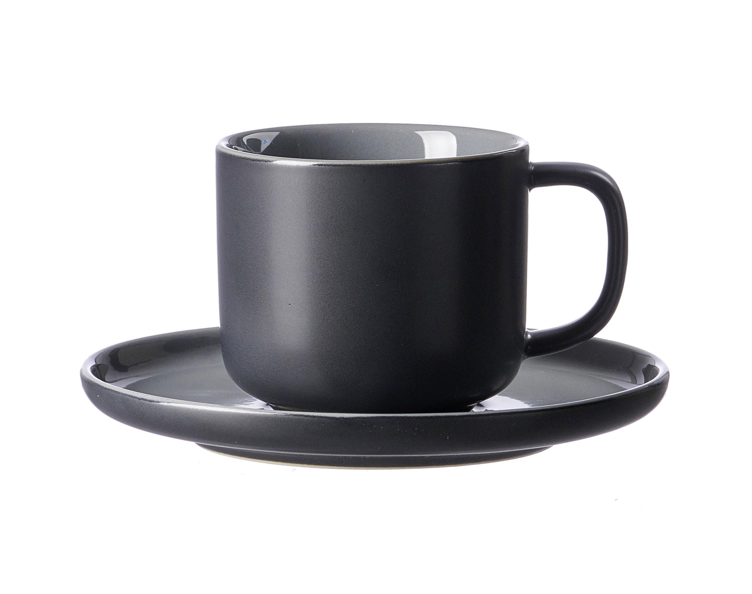 UNTERTASSE - Schwarz/Grau, Basics, Keramik (15/15/2cm) - Ritzenhoff Breker