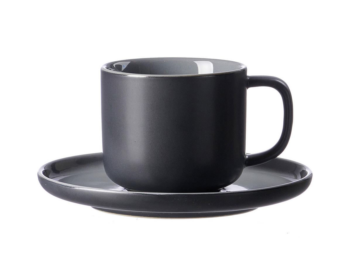 UNTERTASSE - Schwarz/Grau, Basics, Keramik (15/15/2cm) - Ritzenhoff Breker